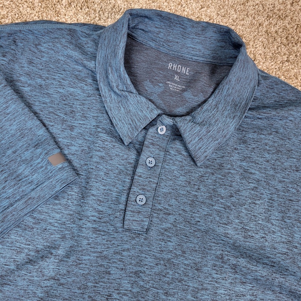 Rhone XL Mens Gray Static Performance Stretch Polo Short Sleeve